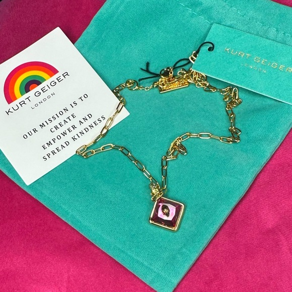 Kurt Geiger Crystal Eagle Pendant Necklace - Picture 2 of 3